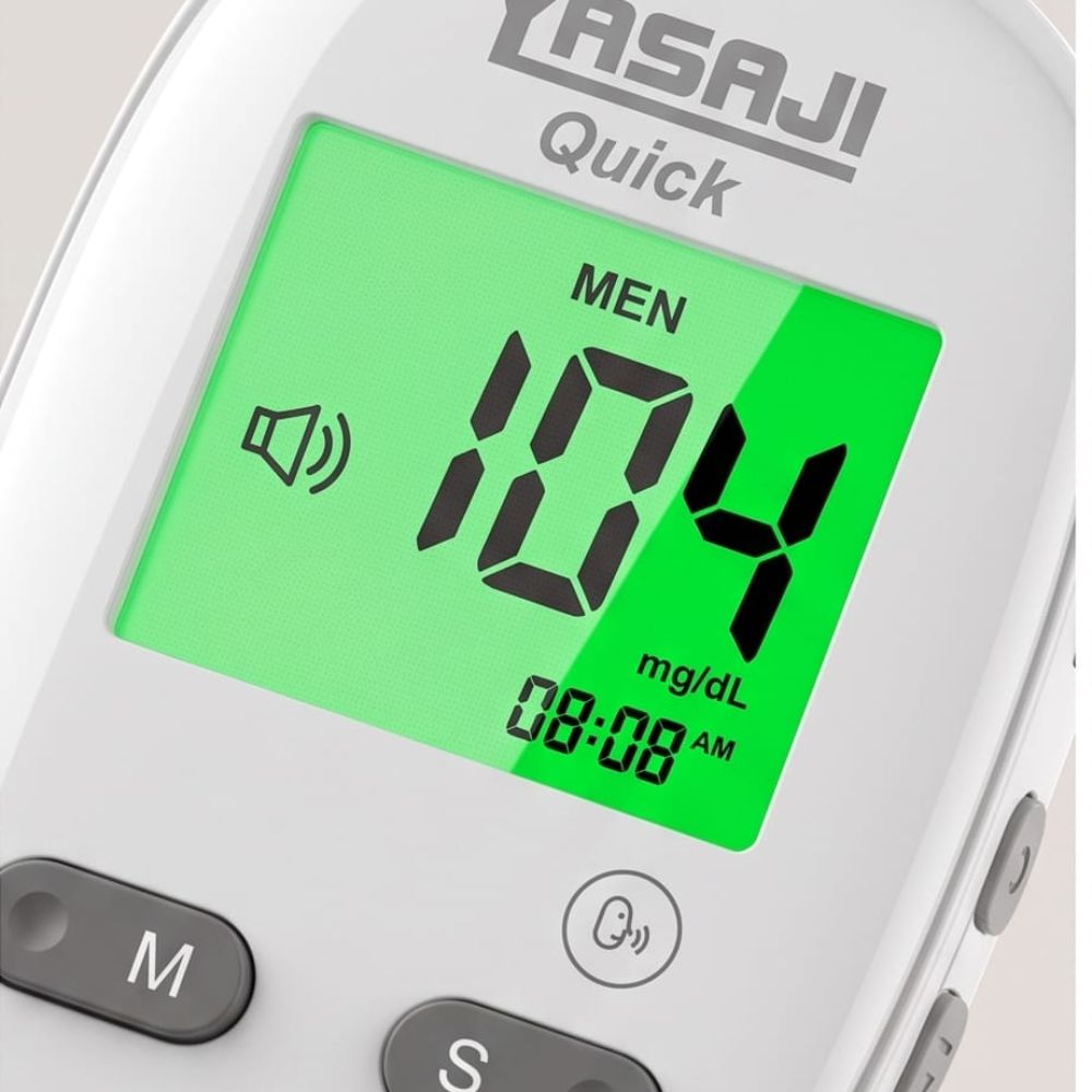 Glucómetro con resultados con voz YASAJI BG-709 + 50 tiras + 50 lancetas