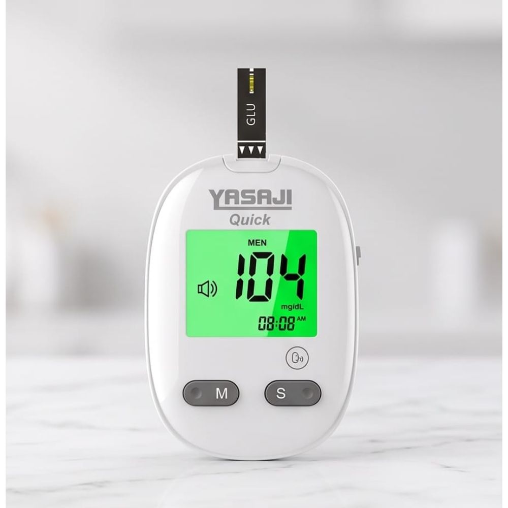Glucómetro con resultados con voz YASAJI BG-709 + 50 tiras + 50 lancetas